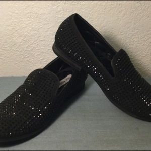 Steve Madden Caviarr Men's Loafers Size 8 Black Slip-On Shoes Leather